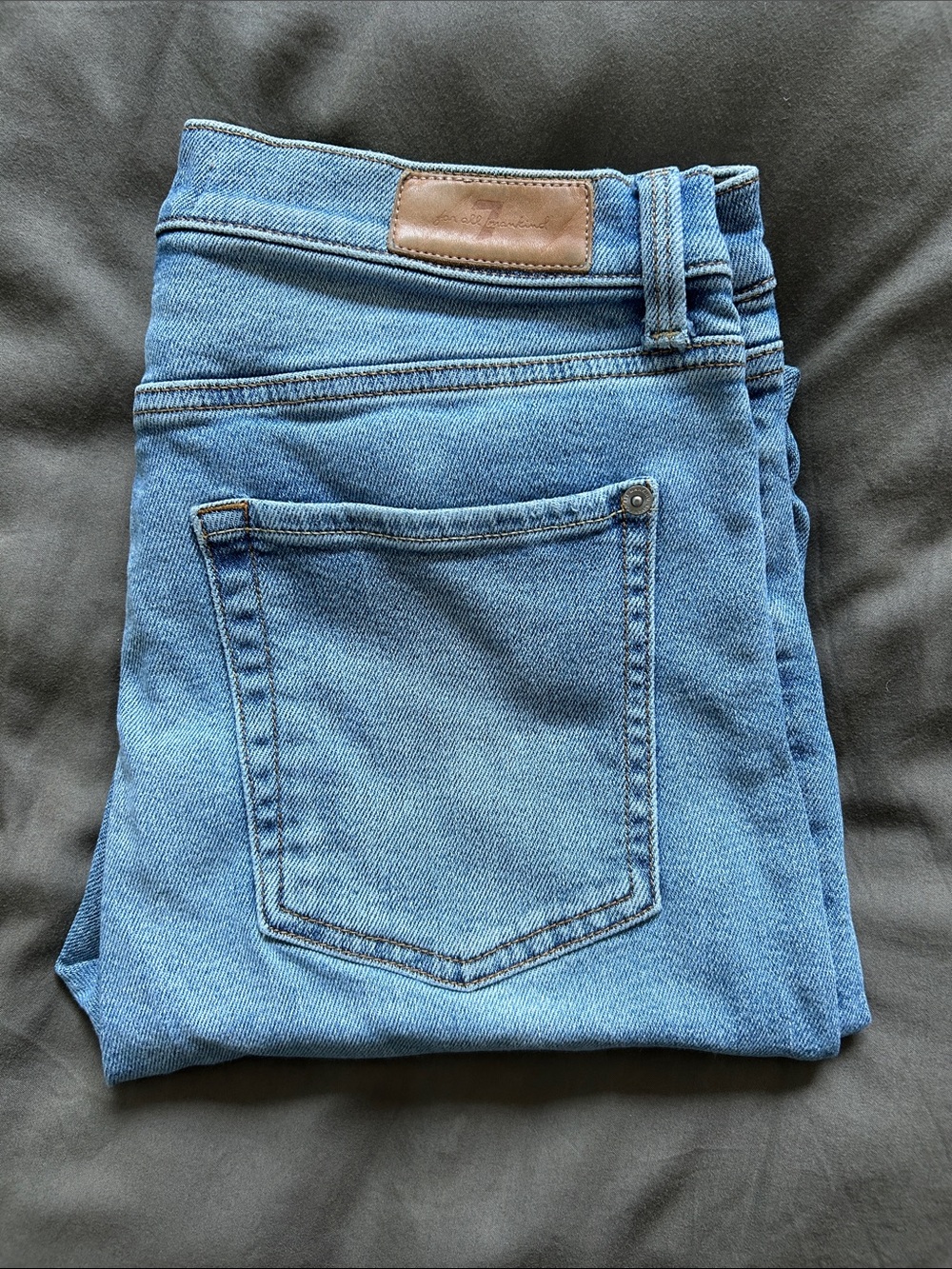 7 For All Mankind Light Blue Straight Leg Jeans